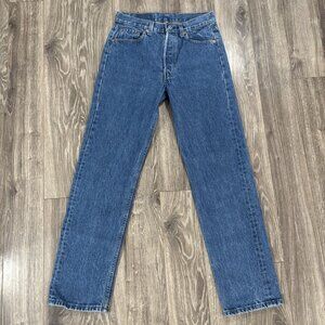 Vintage 90s Levis 501 Jeans Womens size 31x34 Denim Button Fly Made in USA